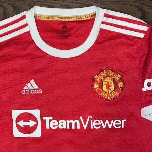 Red adidas Manchester United Soccer Jersey ⚽️ Team Viewer M FA 🏆 champions - Picture 2 of 3